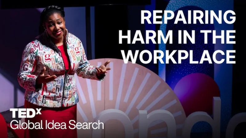 Rebecca speaking at TEDx Global Idea Search: Repairing harm in the workplace